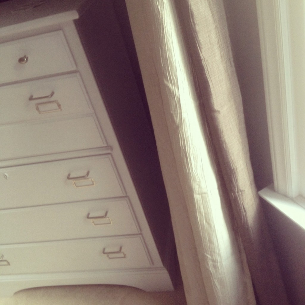 Curtains Domestiphobia Cindy Crawford Style® Fontayne Grommet-Top Drapery Panel - Fog Mist & Taupe Gray
