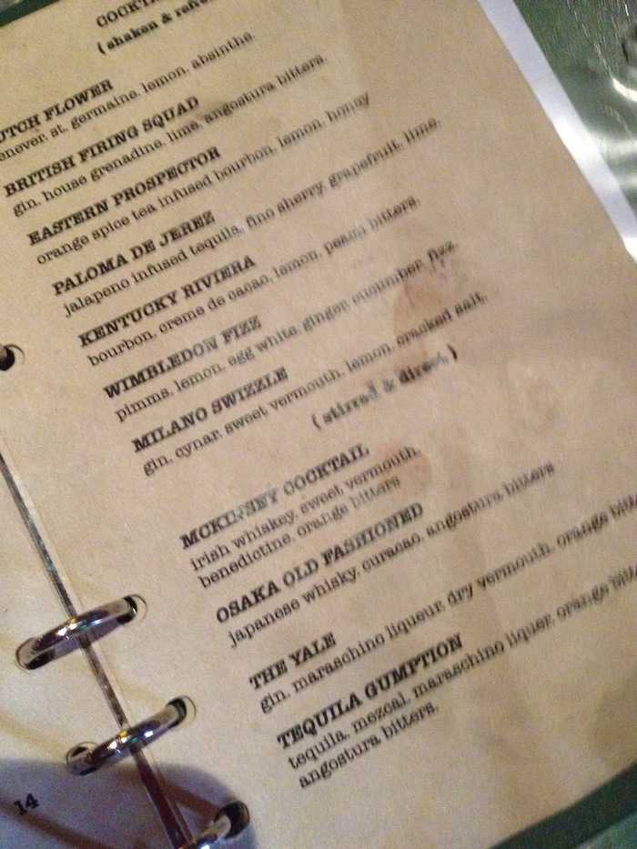 Craft and Commerce San Diego Menu