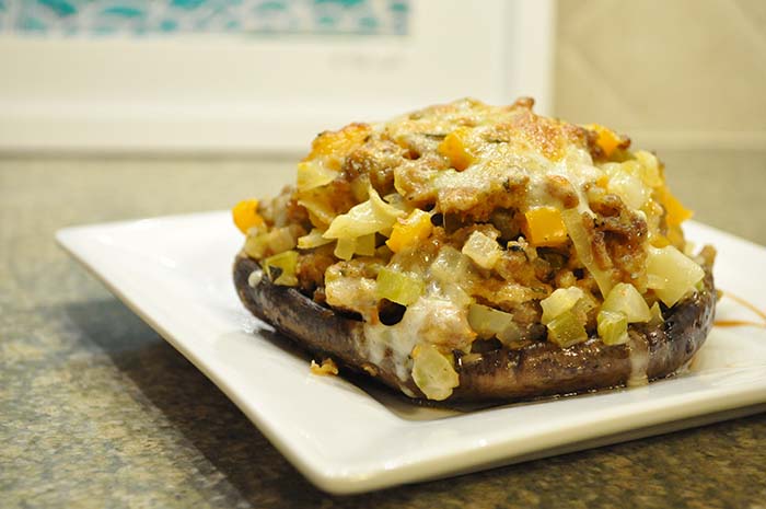 In theory, I'm a portobello mushroom cap stuffed full of deliciousness, but in reality I resemble regurgitation.