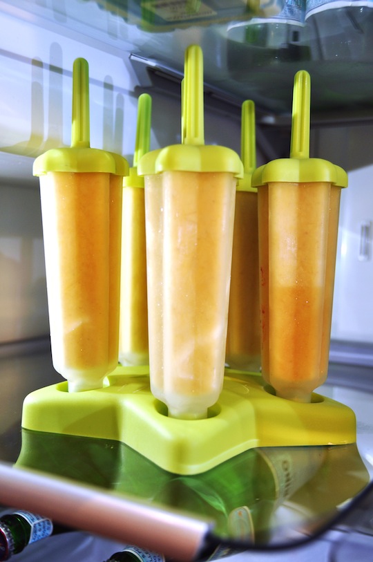 Kelly Ripa's Gourmet Popsicles- Spiced Peach-Mango Greek Yogurt Pops