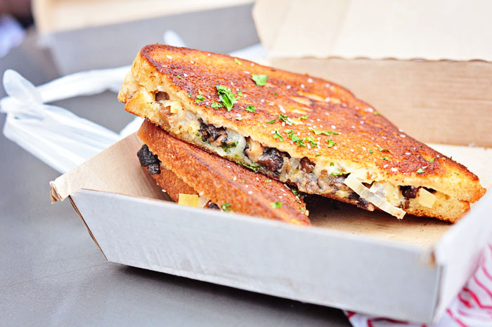 Leek & Mushroom Grilled Cheese from Papi Queso Truck